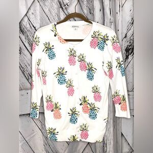 Merona Pineapple Cardigan Sweater M